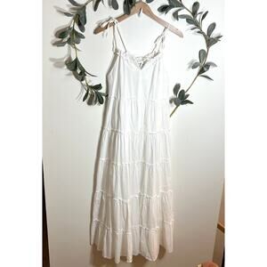 Charlie Holiday Senorita White Cotton Maxi Dress LAST CALL